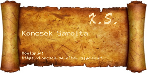 Koncsek Sarolta névjegykártya